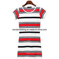 Stripe Fashion Summer Round Neck Cotton Wholesale Girl T Shirt